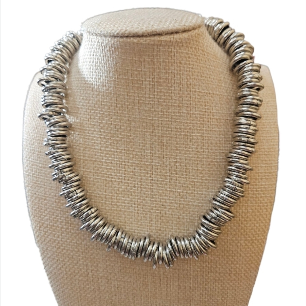 Elegant Silver Coil Necklace